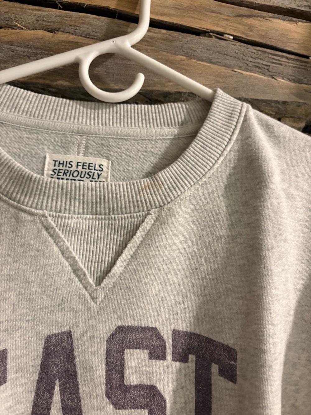 American Eagle Outfitters Light Gray 'Lived-In' Crewneck Sweatshirt - Picture 3 of 3